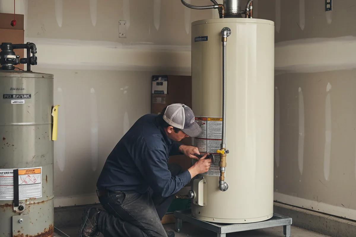 Water heater and shutoff valve replacement in Volant