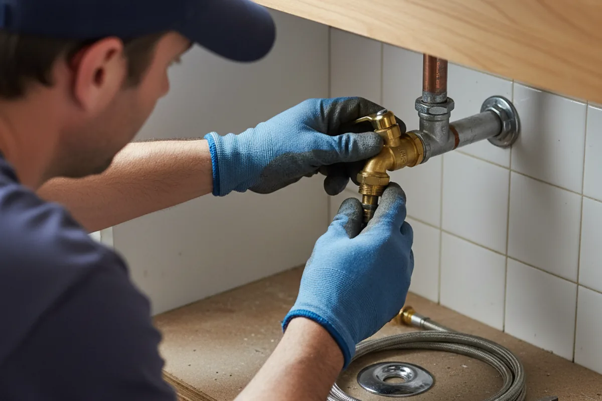 Shutoff valve and fitting work during Emergency Plumbing in Volant